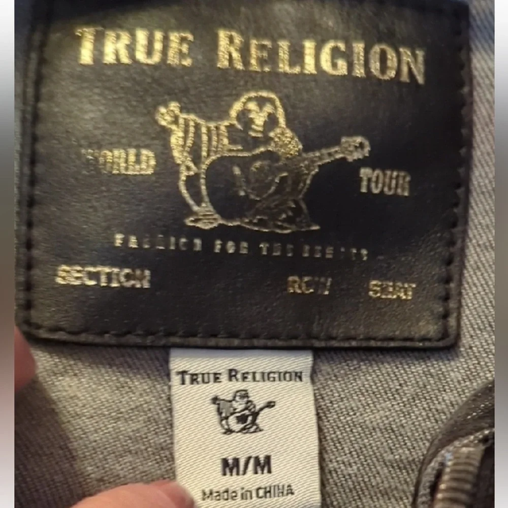 True Religion Moto-Style Full Zip Jacket • Gray • Men’s M  ‼️ See last Photo